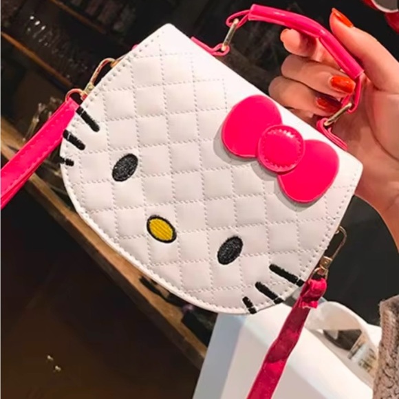 Hello Kitty Cutie Quilted Pink and White Crossbody Mini Bag 💕 - Picture 4 of 10